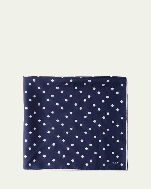 Polka Dot Printed Silk Scarf
